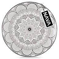 DEZERTNÝ tanier, plytký, tortička, porcelánový dezert, biela, čierna MANDALA