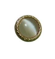 ZDOBENÝ PERLEŤOVÝ BIELY GOMBÍK S dierkou, 10mm