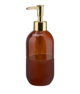 DÁVKOVAČ MYDLA 300ml, SKLENÝ, HNEDÝ, ZLATÝ