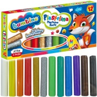 Bambino SCHOOL PLASTICINE 12 col x15g vrátane 2 trblietok: ZLATÁ, STRIEBORNÁ