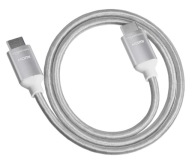 Kábel HDMI – HDMI kábel pletený plášť 0,9 m 10,2 Gbit/s 4K ARC strieborný
