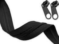 Páska na zips ČIERNA špirála #5 zips 3m + 6 zips