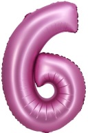 Číslo 6 Fóliový balón, ružový satén, 76 cm