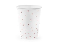 Narodeninové poháre White Dots Rose Gold 6 ks