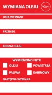 Služba NÁLEPKY VÝMENA OLEJA karty 50 ks