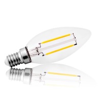 LED žiarovka E14 Filament 2W Edison C35 neutrálna dekoratívna SVIEČKA