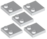LEGO Plate 2x2/2 Spline White (33909/6218822) x5