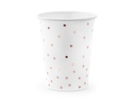 Poháre biele bodky 260ml 6 ks