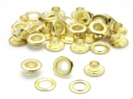 8 mm zlaté kožené očká, sada 100 sád