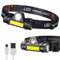 XPE COB LED HLAVOVÁ LAMPA MAGNETOVÁ USB HLAVOVÁ LAMPA