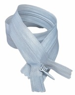 Pevný strieborný skrytý zips. kovové 22 cm