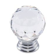 KĽÚČKA NA NÁBYTOK DO SKRINÍK CHROM + KRIŠTÁĽ 40MM GKS003-40 AMIX