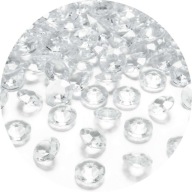 DIAMANTY CLEAR kryštály dekorácia na stôl svadobná KOMUNION 12mm 100 ks