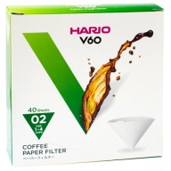 Hario papierové filtre na prekvapkávanú kávu V60 VCF-02 biele 1 bal x 40 ks (BOX)