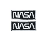 Nápisy NASA, biele, 2 ks. tepelné náplasti