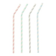 Ekologické pastelové slamky na papier, 22 cm, 100 ks