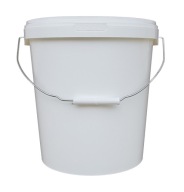 Plastové vedro s vekom, biele vedro, 15L