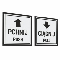 Push, Pull - samolepky 10x10