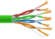 SKÚTENÝ PÁR UTP kat.5e CU 24AWG ZELENÝ KÁBEL V METROCH