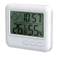 TEPLOMER IZBOVÝ HYGROMETER LCD METEOSTANICA HODINY NA MERANIE VLHKOSTI