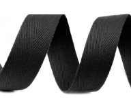 BAVLNENÁ PÁSKA HERRINGBONE 30mm 7001 čierna