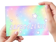 STAR STAR GLITTER DÚHOVÁ POZVÁNKA NA NARODENINY DIEŤAŤA + OBÁLKA ZDARMA