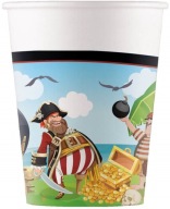 PIRÁTI papierové poháre Pirate Island Treasure Birthday Party 200ml 8 ks.