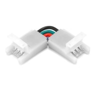 UHLOVÝ KONEKTOR pre RGB LED PRUHY 10mm - ROHOVÝ KONEKTOR 90 stupňov 4 KOLÍKY