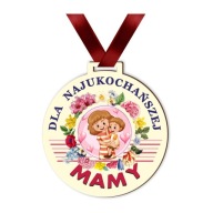 biela MEDAILA KU DŇU MATIEK pre našu milovanú MAMIČKU, darčekový DARČEK so stuhou