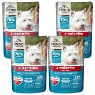 FRENDI Vreckové vlhké krmivo pre psov, mix príchutí, 4 x 100g