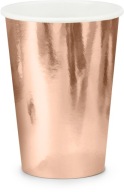 Papierové poháre Rose Gold, 6 kusov, 220 ml