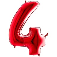 BALÓN 110CM ČERVENÉ ČÍSLO 4