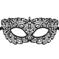 Čipkovaná maska ​​QUEEN OF THE NIGHT, čierna, viazaná