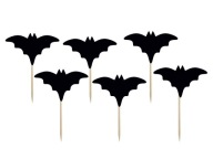 Držiaky na halloweenske muffiny, 6 ks, netopiere