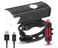 LED LAMPA NA BICYKEL PREDNÉ + ZADNÉ OSVETLENIE BICYKLA - CREE LED VÝKONNÉ