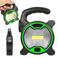 Výkonná LED COB lampa do dielne s držiakom halogénovej batérie