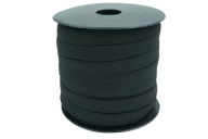 Gumička, pletená, 10 mm, plochá, čierna
