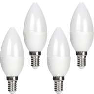 4x LED ŽIAROVKA ÚSPORA E14 OBRAZOVKA 8W 640lm 3000K TEPLÁ BIELA ​​FARBA