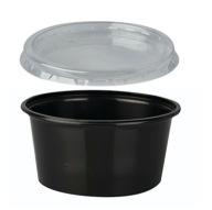 Čierne nádoby + vrchnáky SOS DIP 80ml 100 ks