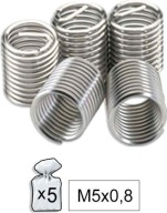 ZÁVITOVÁ PRUŽINA SADA M 5x0,8 mm 5 ks