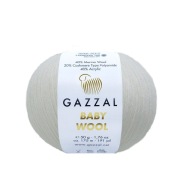 Priadza Gazzal, BABY WOOL, biela 801merino/kašmír