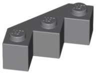 LEGO 2462 ZIGZAG BRICK 3x3 tmavosivá NOVINKA (1g)