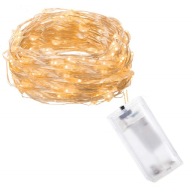 DRÔTOVÉ LAMPY 10LED TEPLÉ BIELE MIRKO STRUNOVÉ SVIETIDLÁ SVETLO NA BATÉRIU