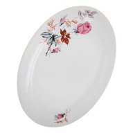 Biely porcelánový tanier s dekoráciou, 30 cm ruža KOKO 5372