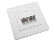 Zásuvka 2x RJ45/8P8C cat.5E STP tienené zapustené uhlové LSA kontakty