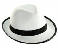 Gangsterský klobúk AL Capone White Bachelor Retro 20. roky Gentleman