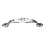 Nábytková úchytka UP19 nikel / porcelán WHT-16 96mm