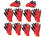 10xPAR rukavice Pracovné RUKAVICE latexové r10