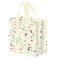 Krémová nákupná taška SPOTS z opätovne použiteľného sieťovaného materiálu 26x15x27cm