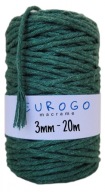 Macrame Cord Twisted Cotton Ecological Green 20m 3mm